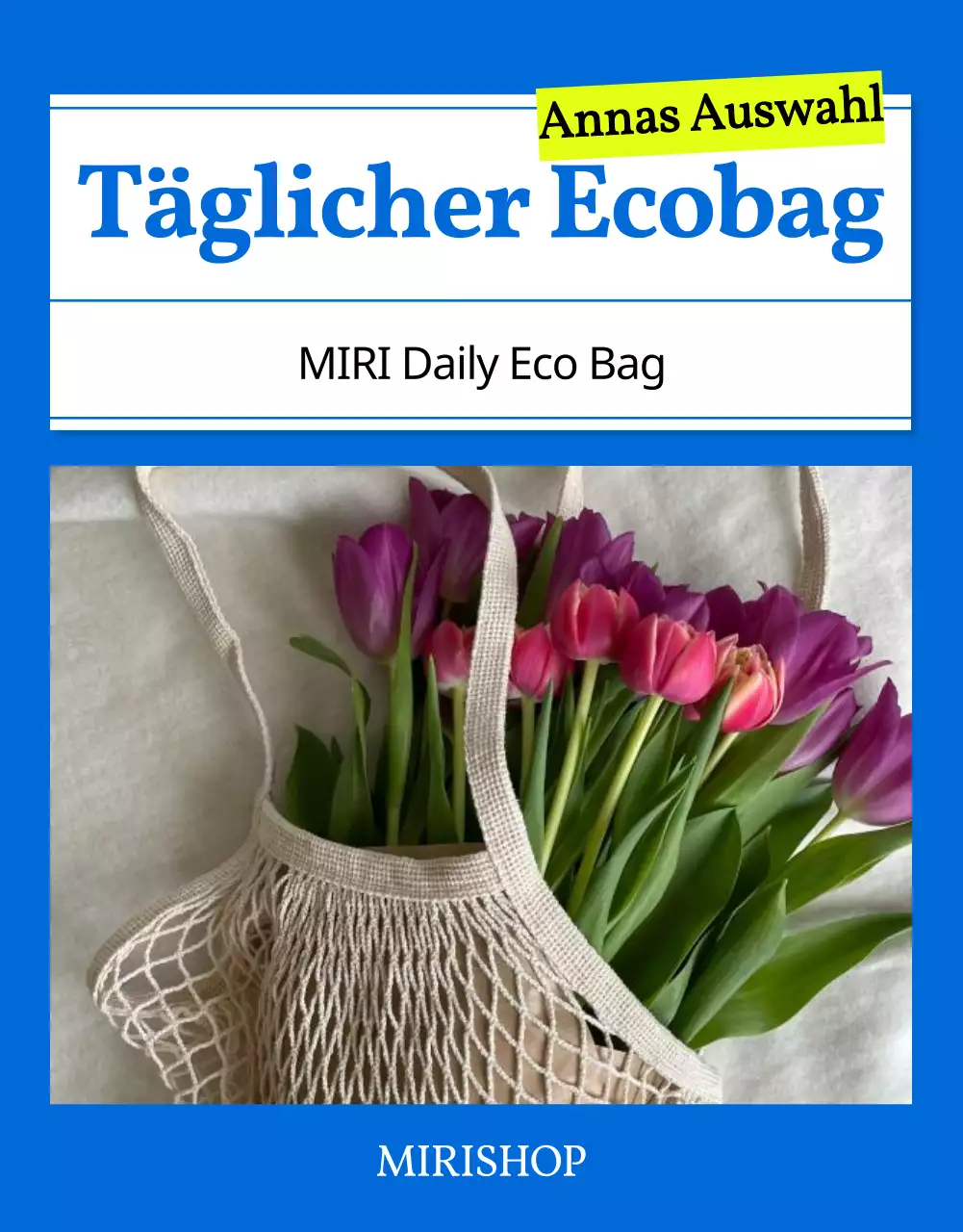 Einfache Sommermode Öko-Tasche in blau erklärt