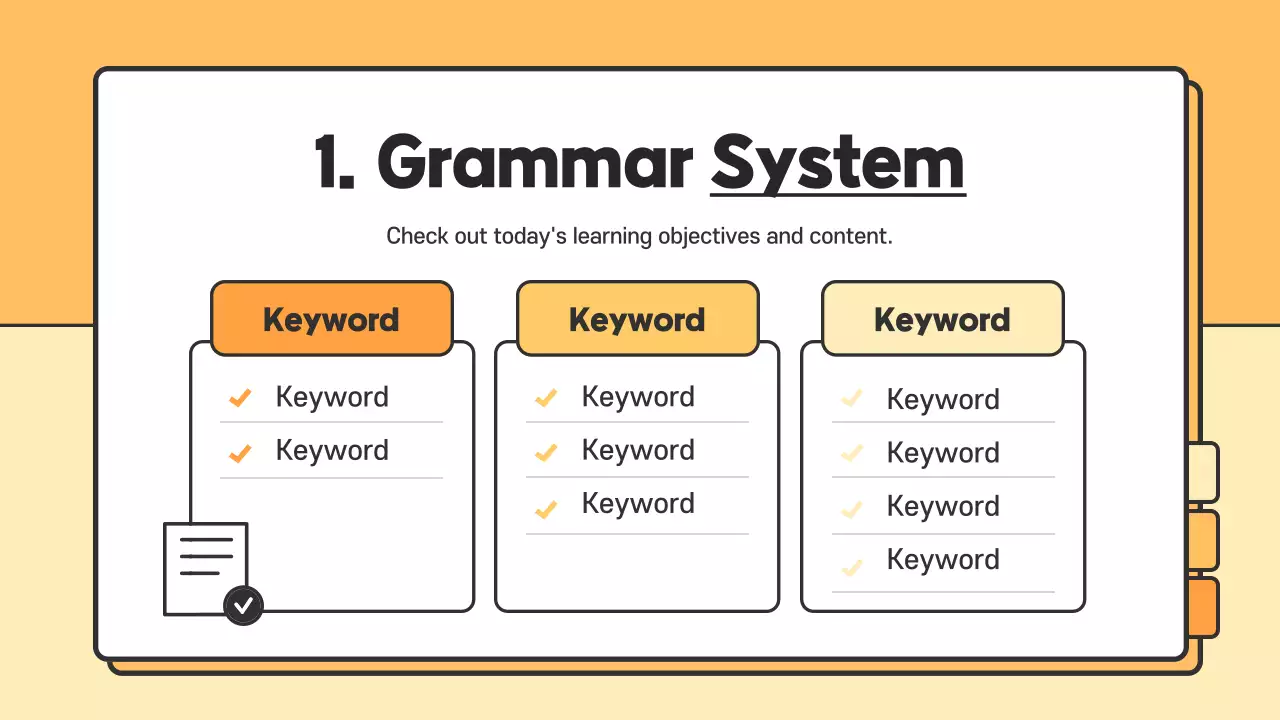 Orange and Yellow Basic Korean Grammar Resources