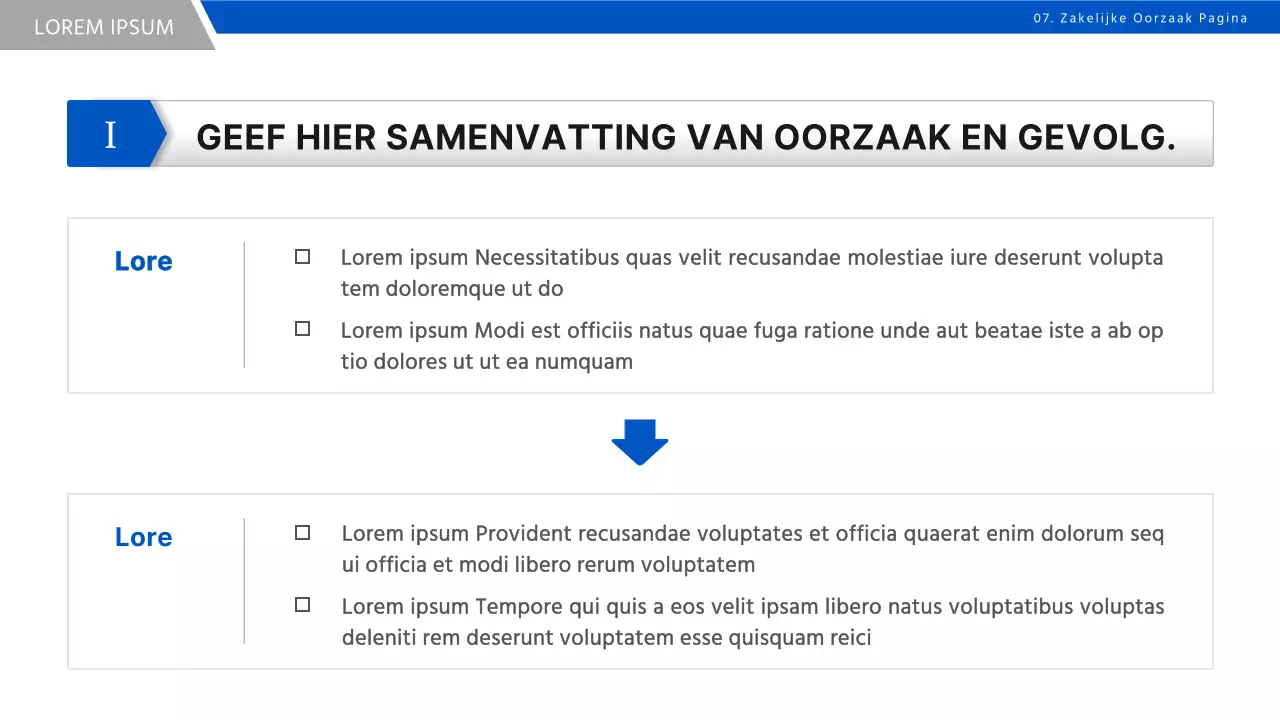 Een eenvoudig rapport met bedrijfsstrategie in blauw en zwart
