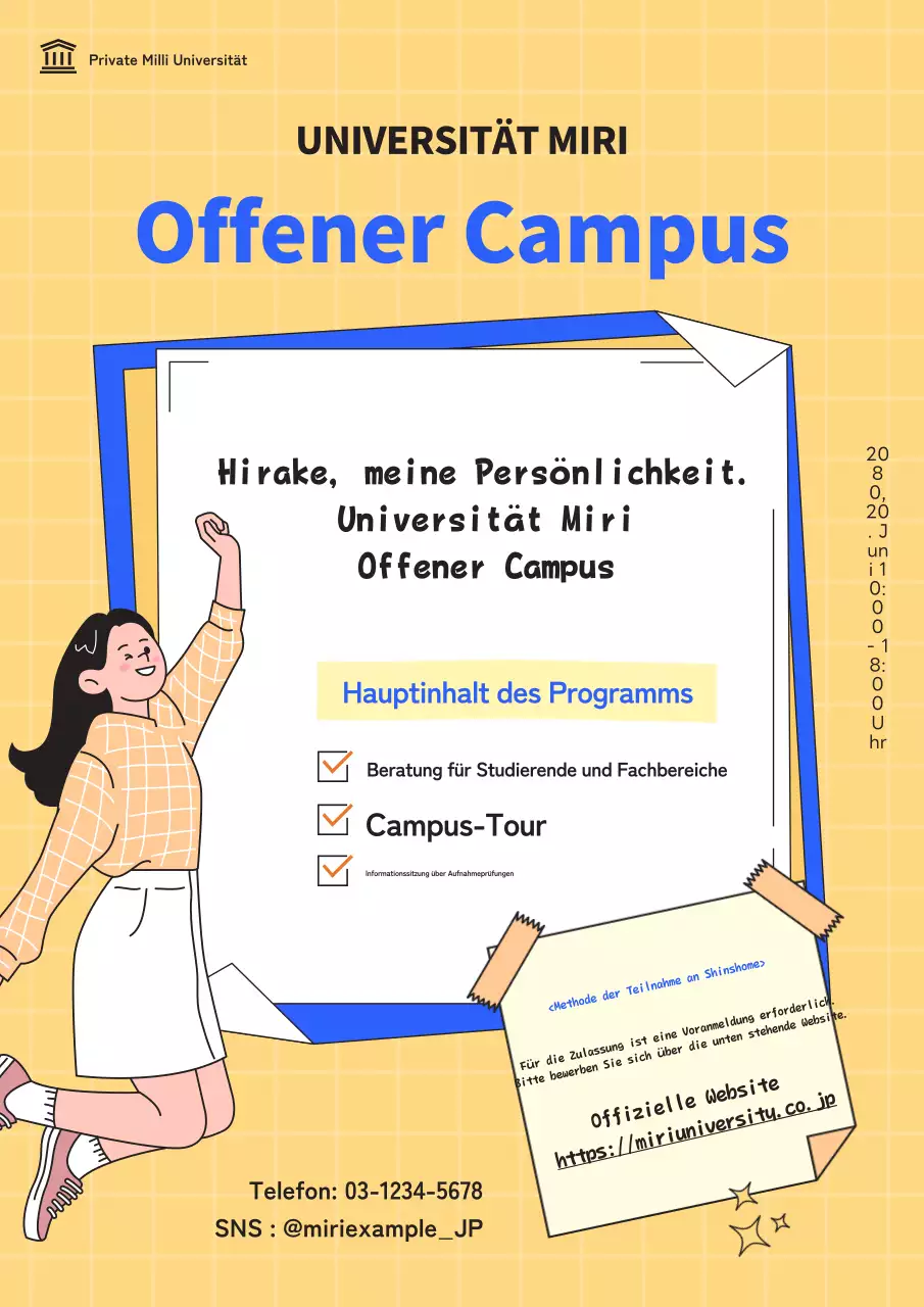 Förderung der Veranstaltung eines offenen Universitätscampus in den Farben Gelb und Blau