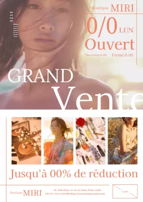 Publicité de mode naturelle et élégante en orange et blanc