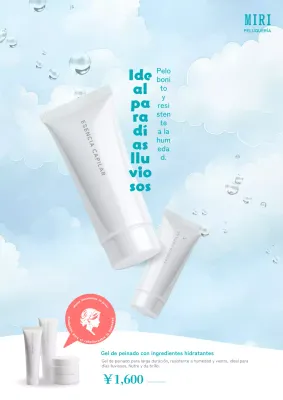 Promociona tus encantadores productos para el cuidado del cabello de la temporada de lluvias en azul cielo