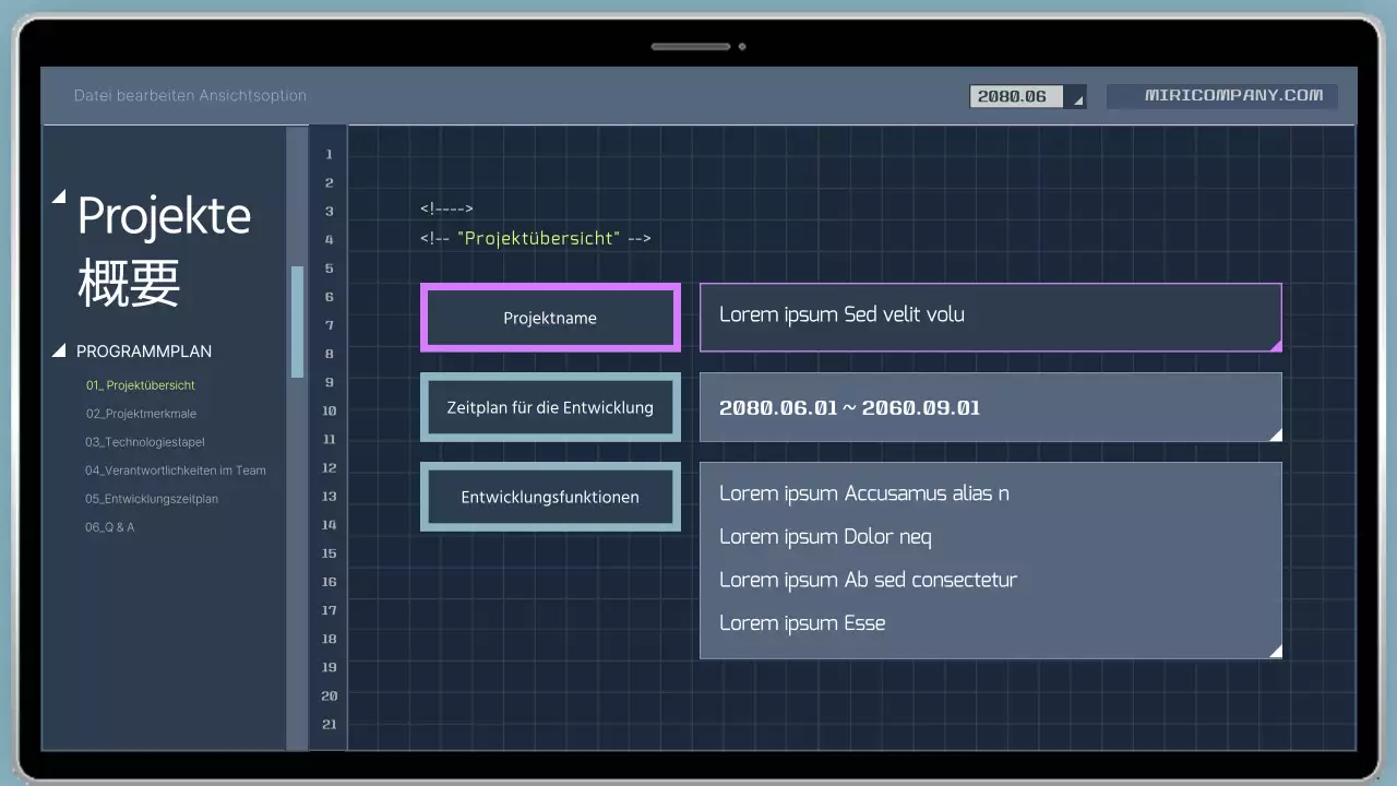 Prospekt des Cyber-Entwickler-Codierungsprogramms in Marineblau und Gelb