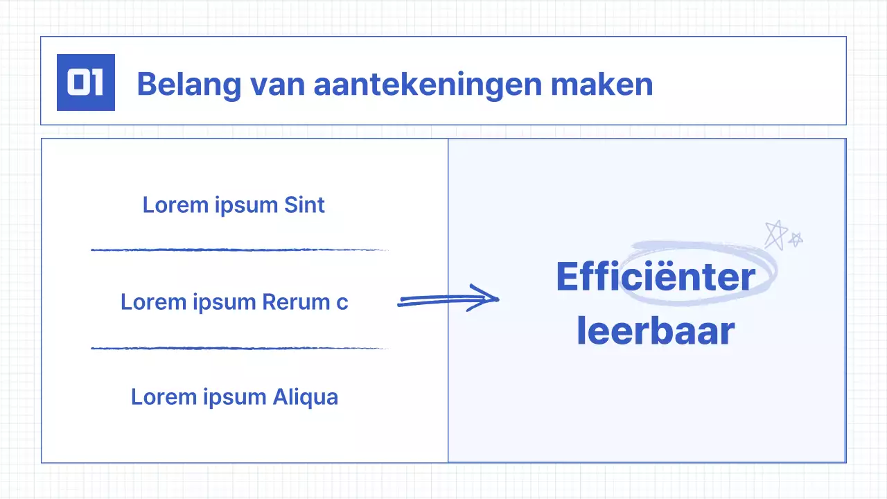 Eenvoudige handschriftelementen in blauw Lesmateriaal