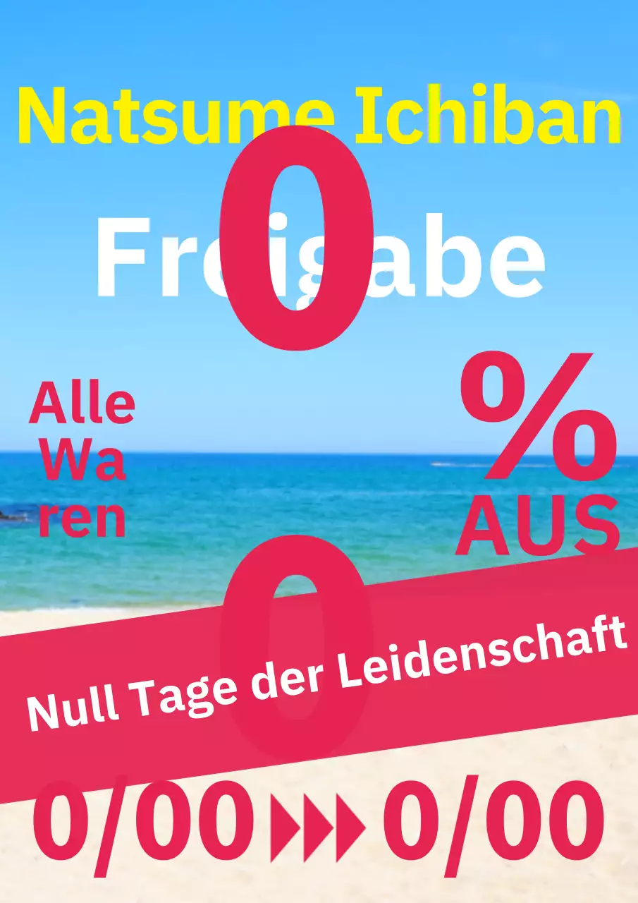 Anzeige für einfache, schlichte Sommerkleidung in Blau und Rot