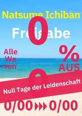 Anzeige für einfache, schlichte Sommerkleidung in Blau und Rot