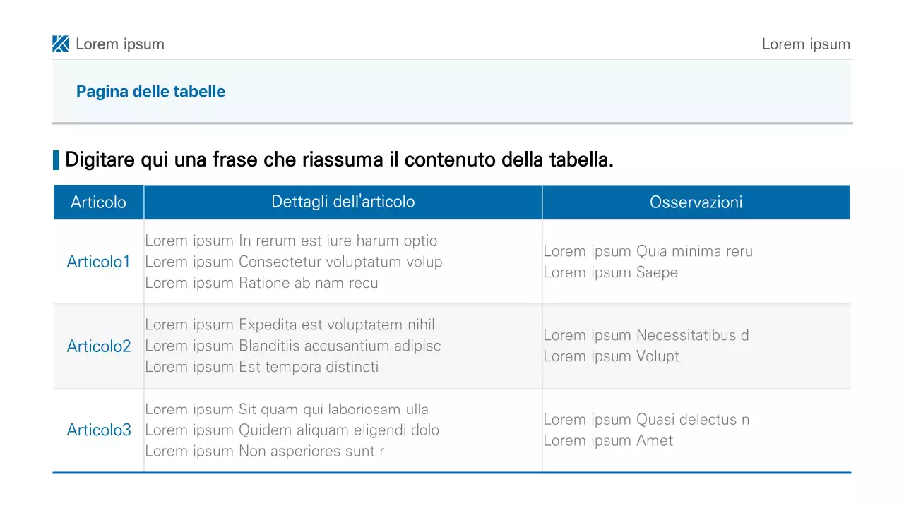 Una semplice presentazione stampabile in bianco e blu