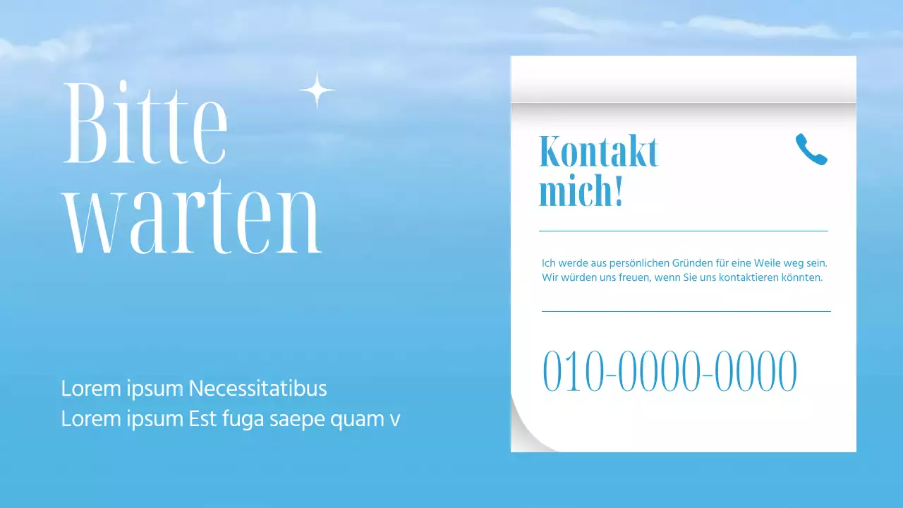 Ankündigung für einen trendigen Surfshop in Hellblau