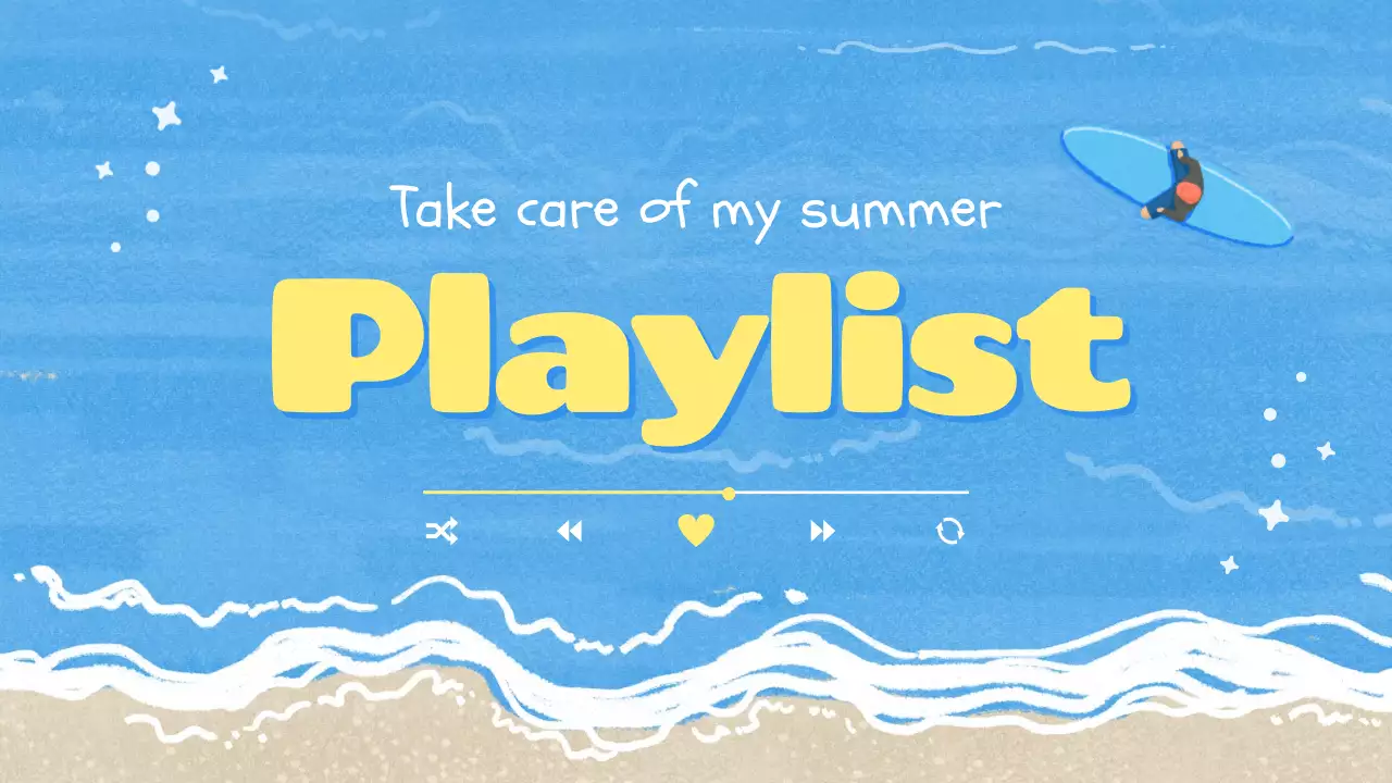 Blue Retro Summer Playlist YouTube Thumbnail