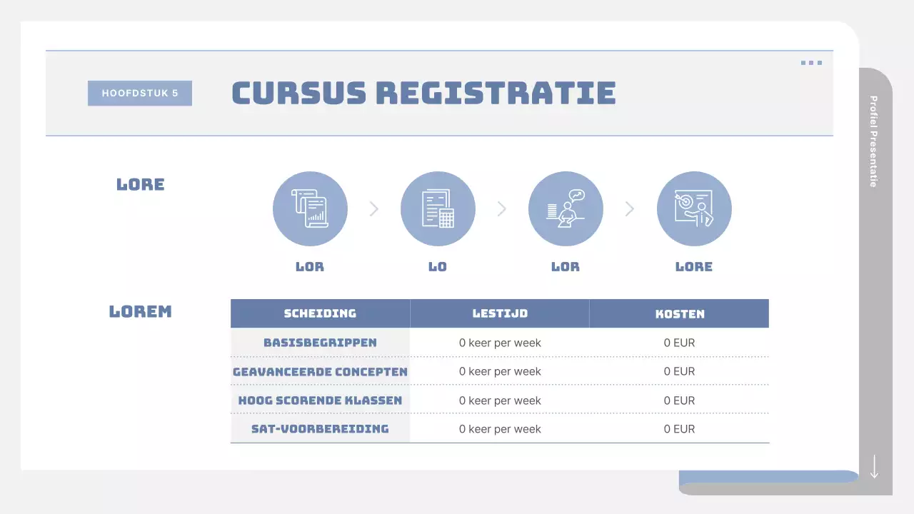 Een eenvoudige schoolprospectus in grijs en blauw
