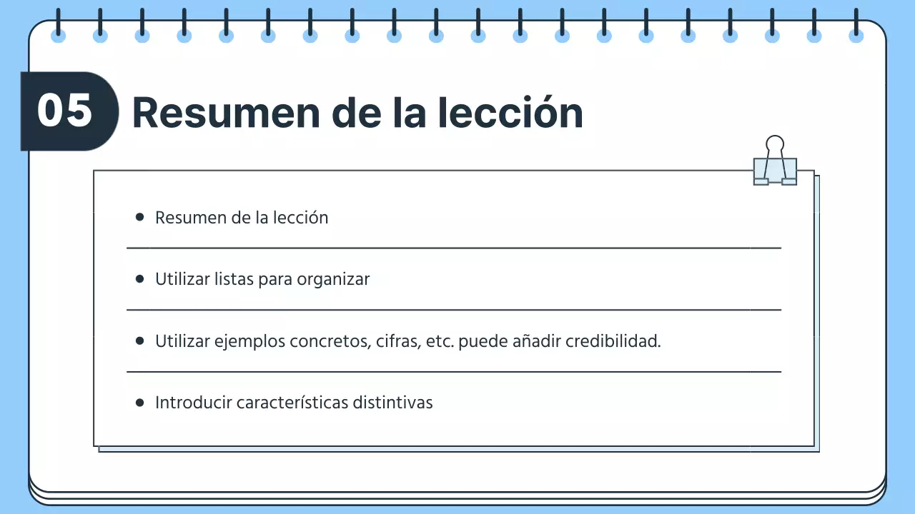 Plan de clases sencillo para profesores en azul y blanco