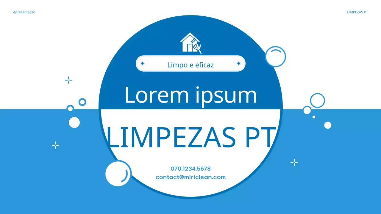 Apresentação da agência de limpeza Blue's lovely