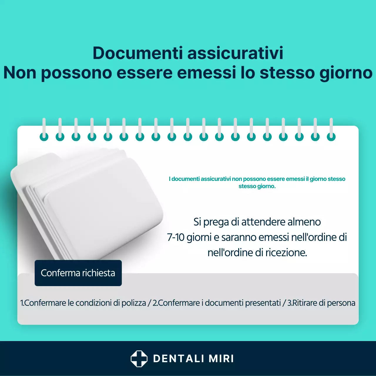 Un semplice post promozionale dentale bianco e menta