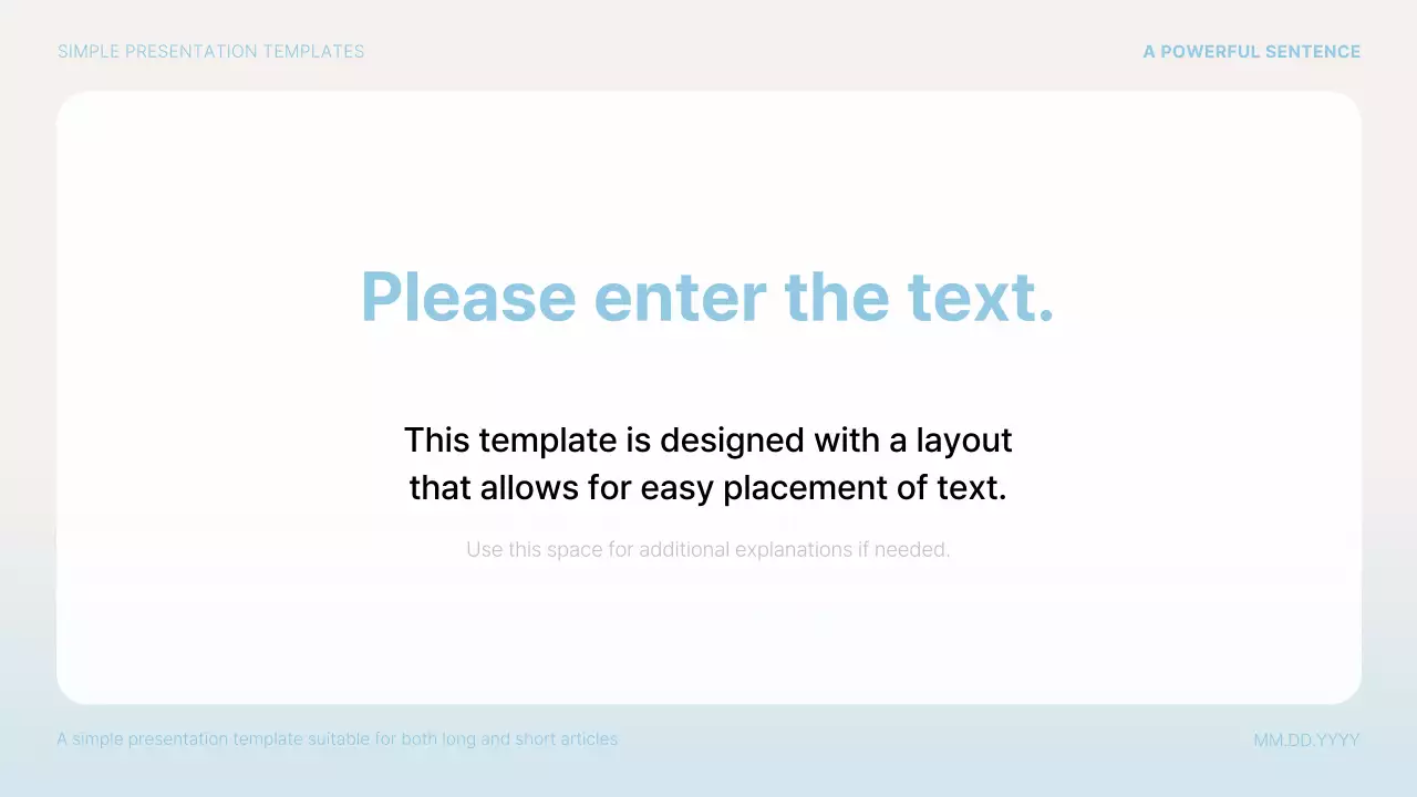 Blue Simple Template Presentation