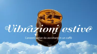 Una copertina per playlist di tendenza e di ispirazione estiva in azzurro e bianco