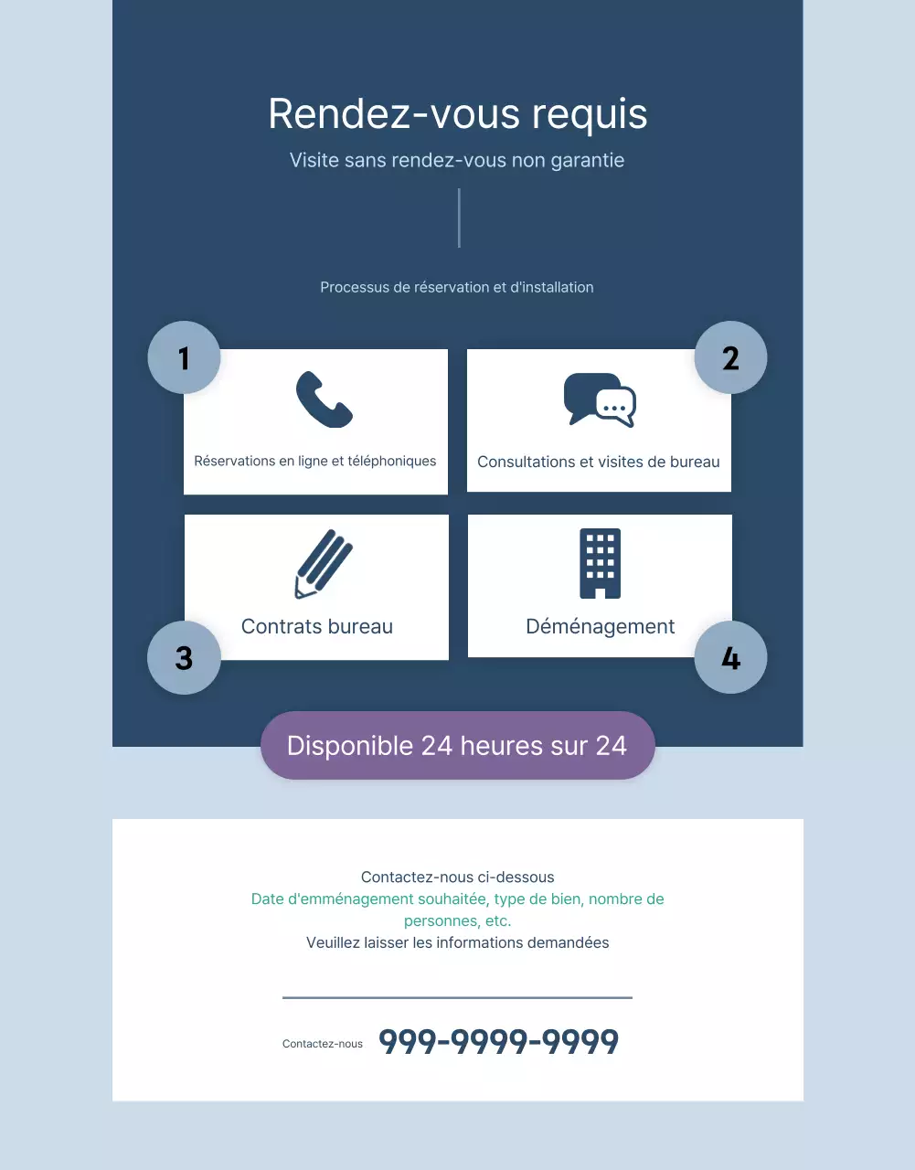 Promouvoir un espace de coworking bleu et blanc