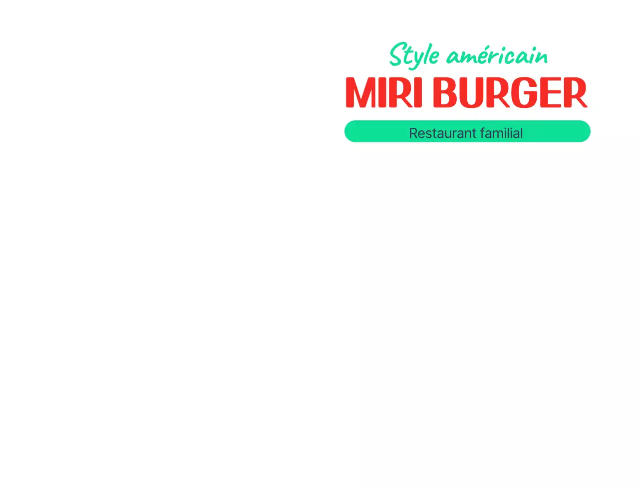 Logo avec un personnage de hamburger à l'américaine