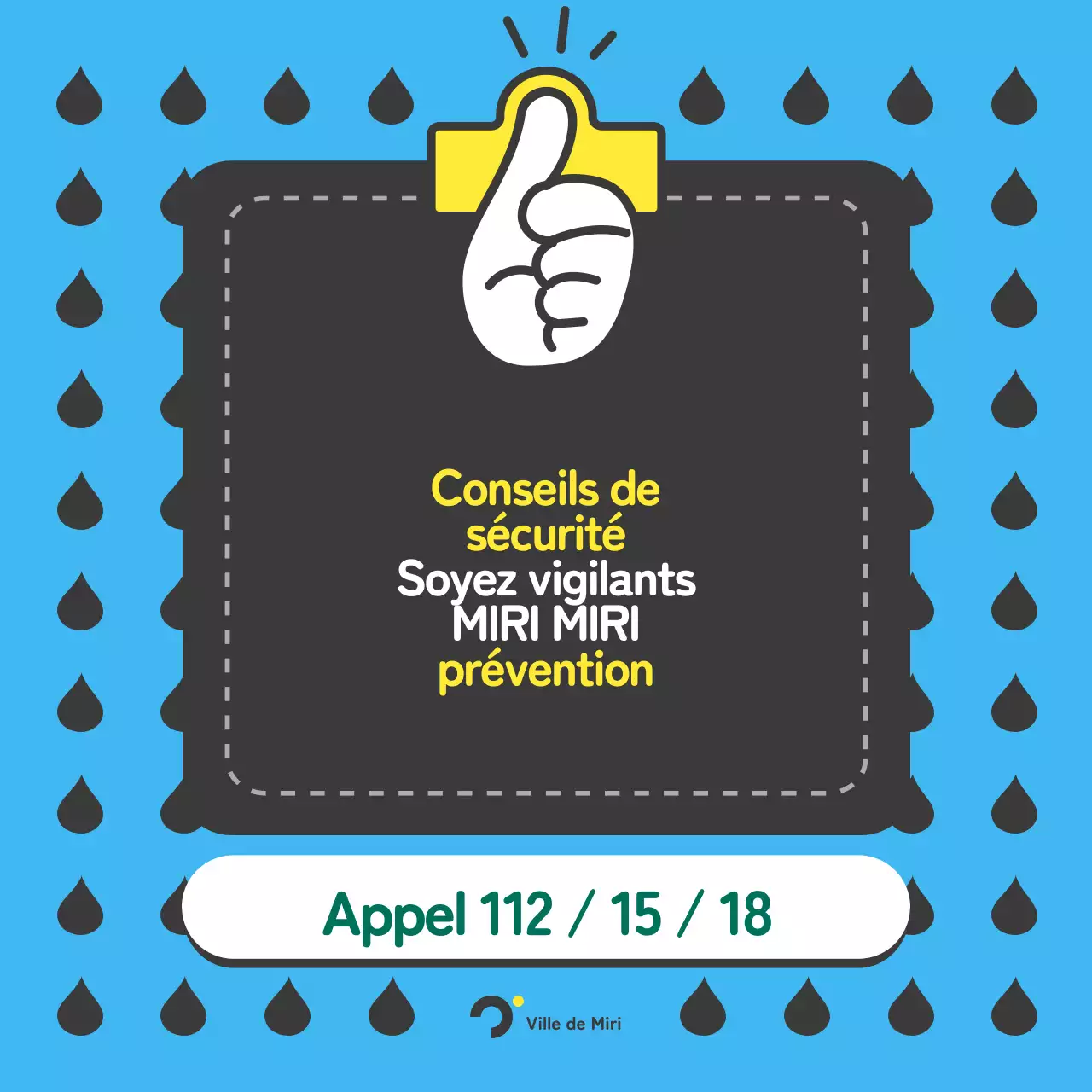 Un guide de sécurité pour la saison des pluies, en noir et bleu et en pop-art