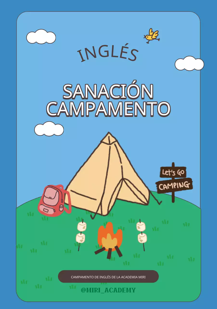 Concepto de campamento inglés Academy de Camping Illustrated