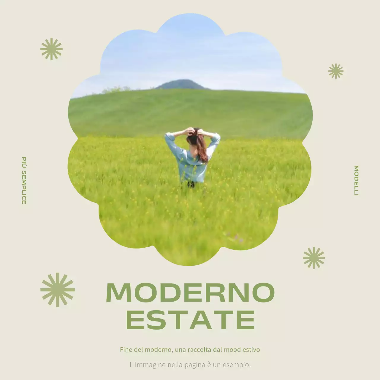 Un semplice annuncio di vendita di ispirazione estiva in chartreuse e avorio