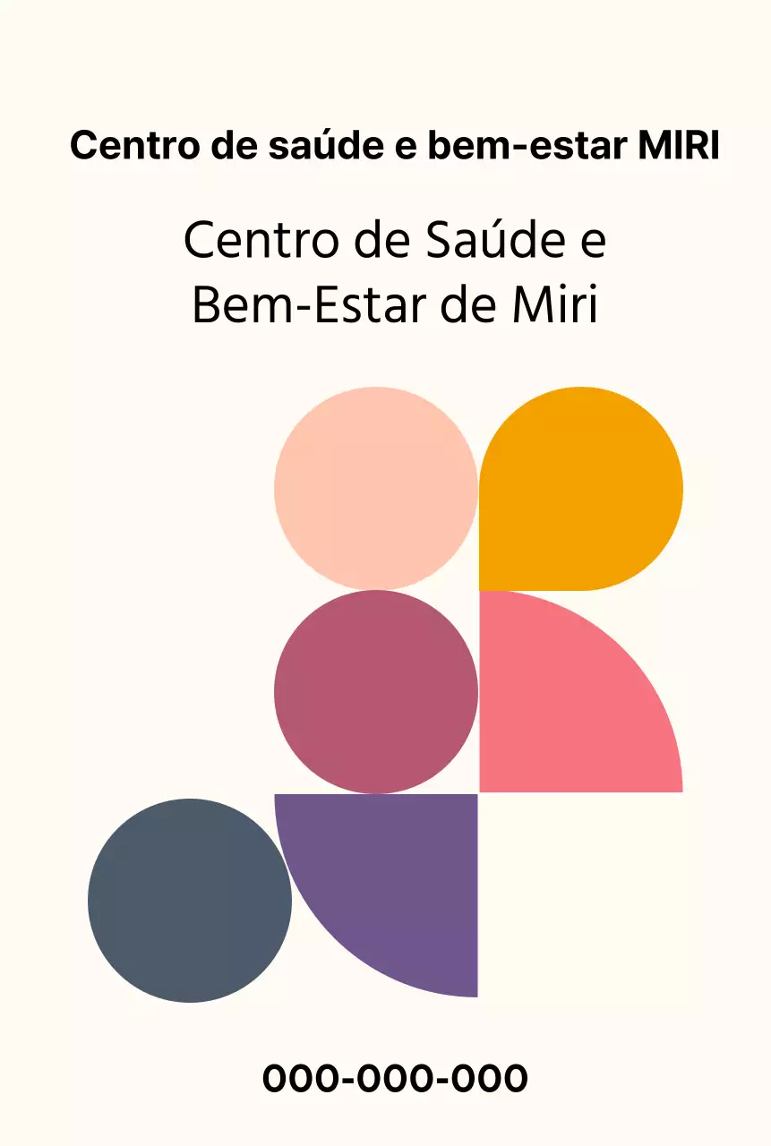 Centro de saúde e bem-estar simples com formas coloridas