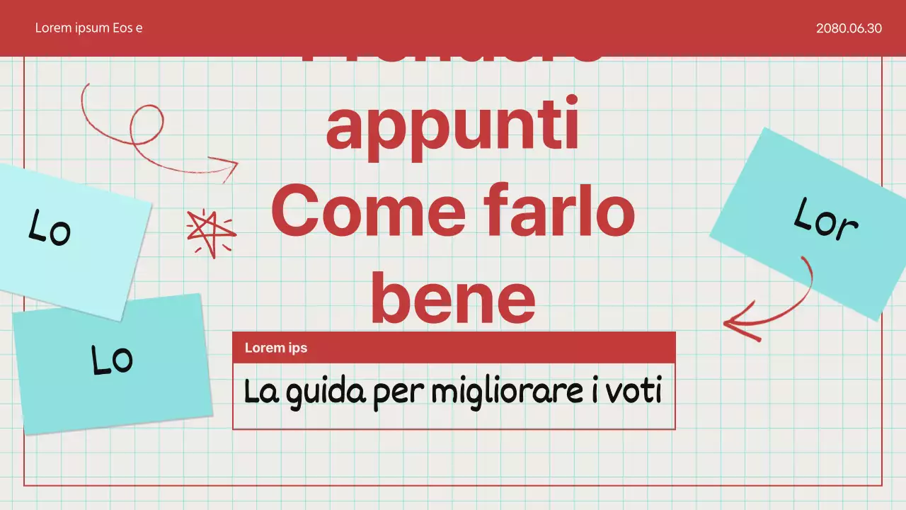 Una guida per prendere semplicemente appunti in azzurro e blu