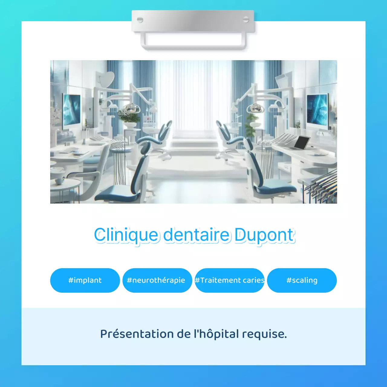 Promouvoir votre cabinet dentaire bleu clair