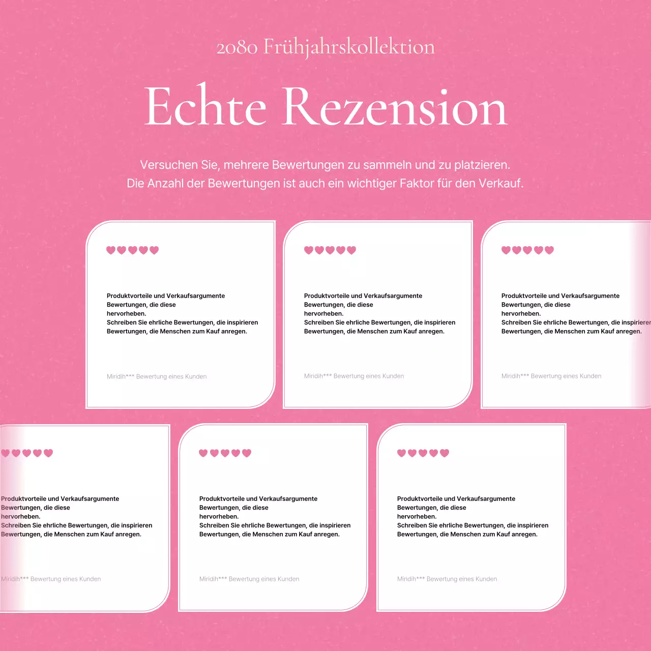 Förderung eines kitschigen Modeberichts in Rosa