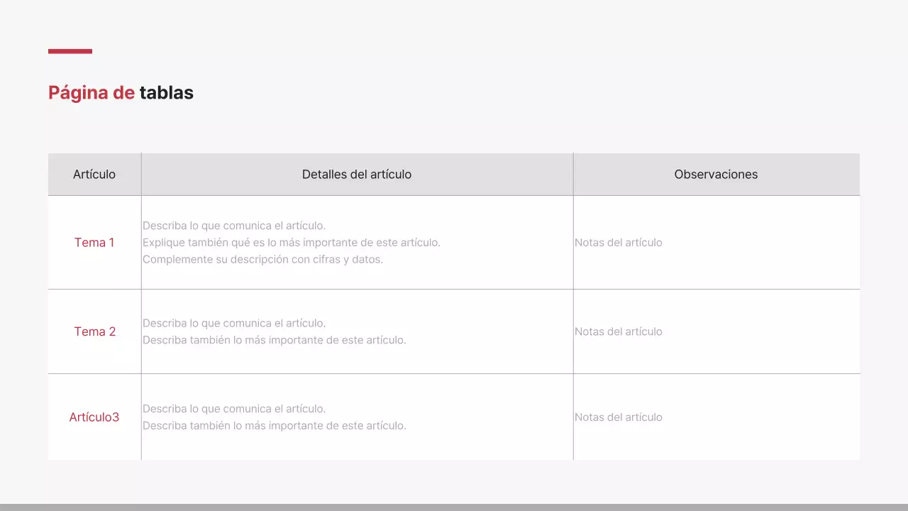 Informe de empresa minimalista en rojo y blanco