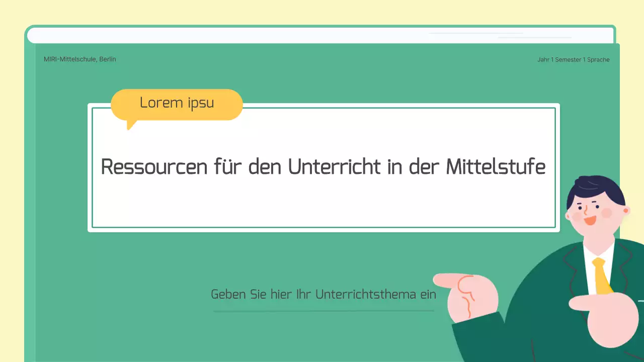 Ein grünes und gelbes Buchkonzept für den Unterricht von koreanischen Redewendungen in der Mittelstufe