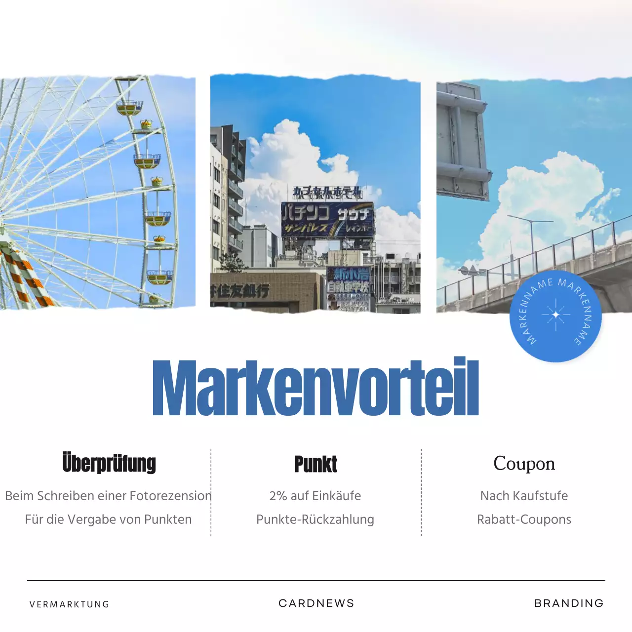 Einfaches Sommer-Markenmarketing in Blau