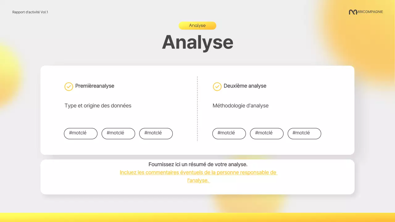 Un rapport d'entreprise moderne en jaune et gris