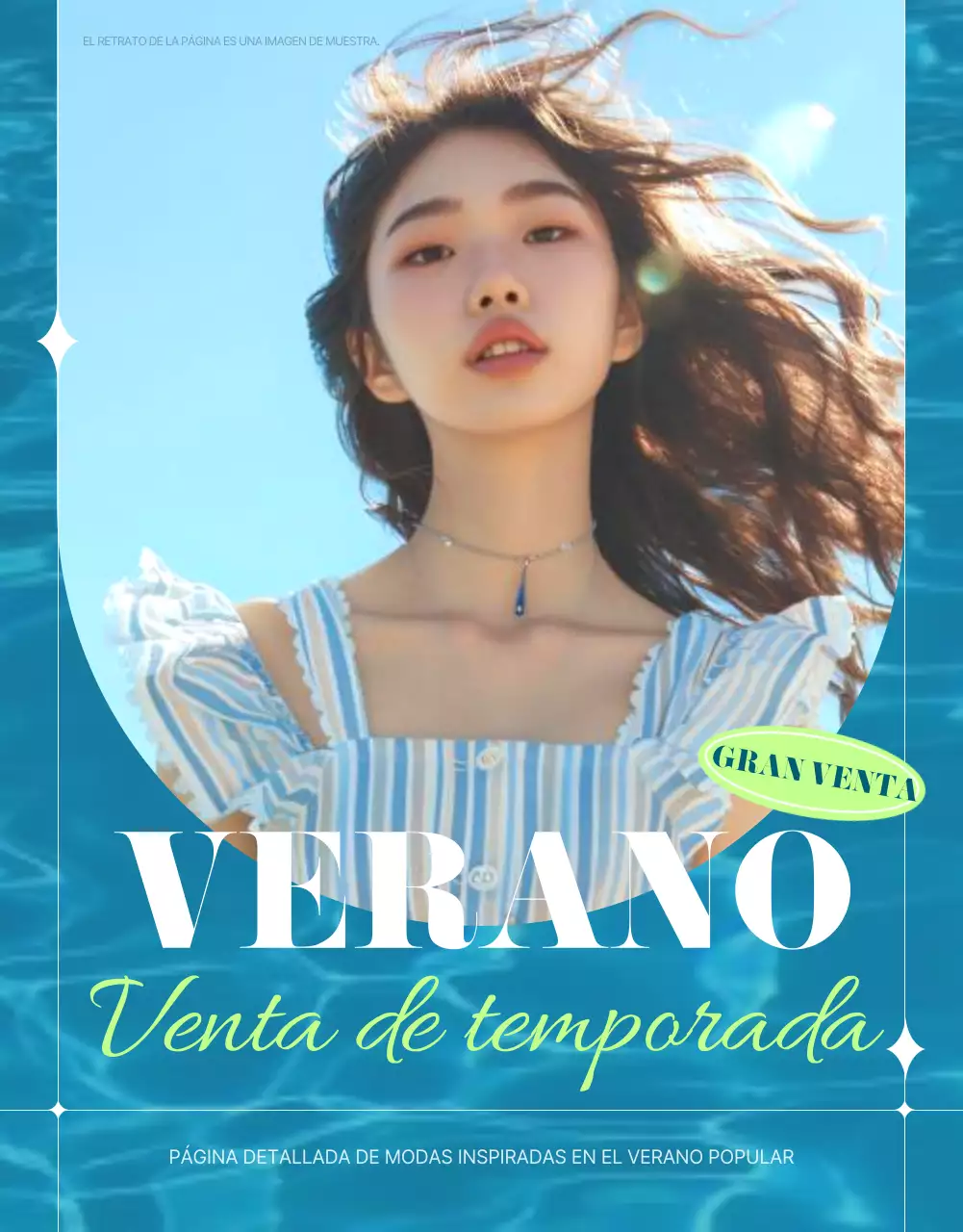 Promueve la moda minimalista de verano en azul y celeste