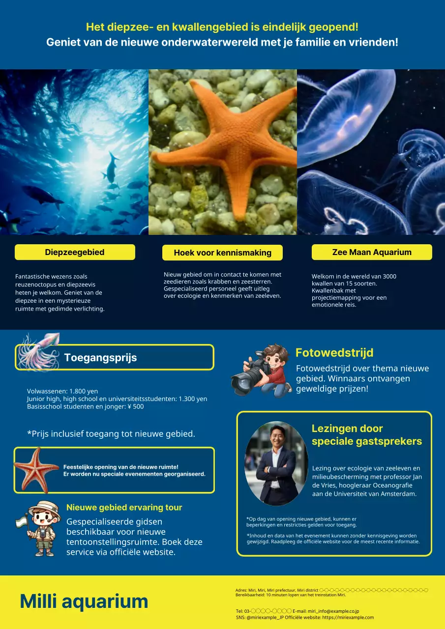 De opening van een nieuwe ruimte in het Navy's Natural History Aquarium promoten