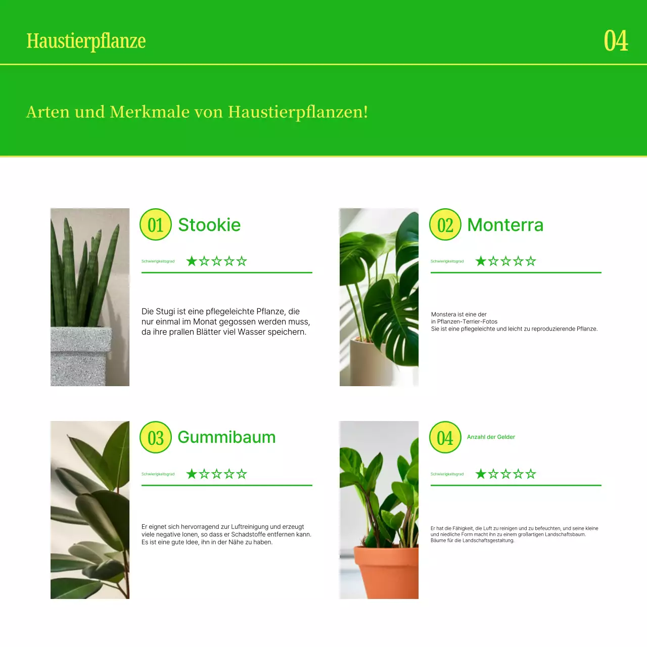 Werben Sie für Ihr Haustier mit einfachen gelben und grünen Farben
