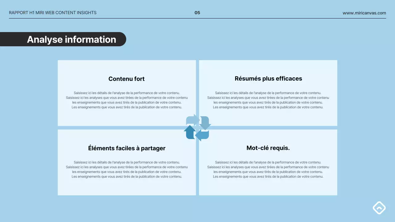 Un rapport d'analyse simple en gris et bleu clair