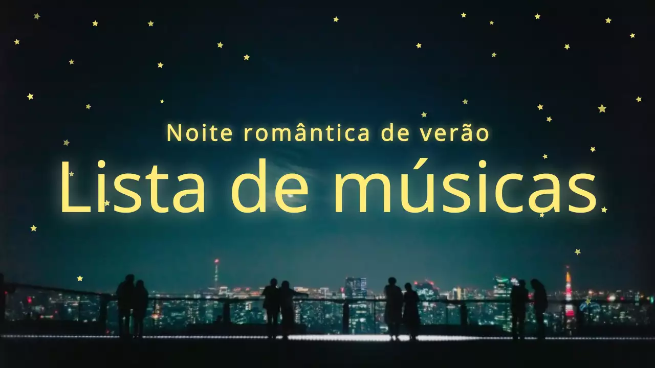 Capa simples de lista de reprodução para a noite de verão em azul-marinho e amarelo