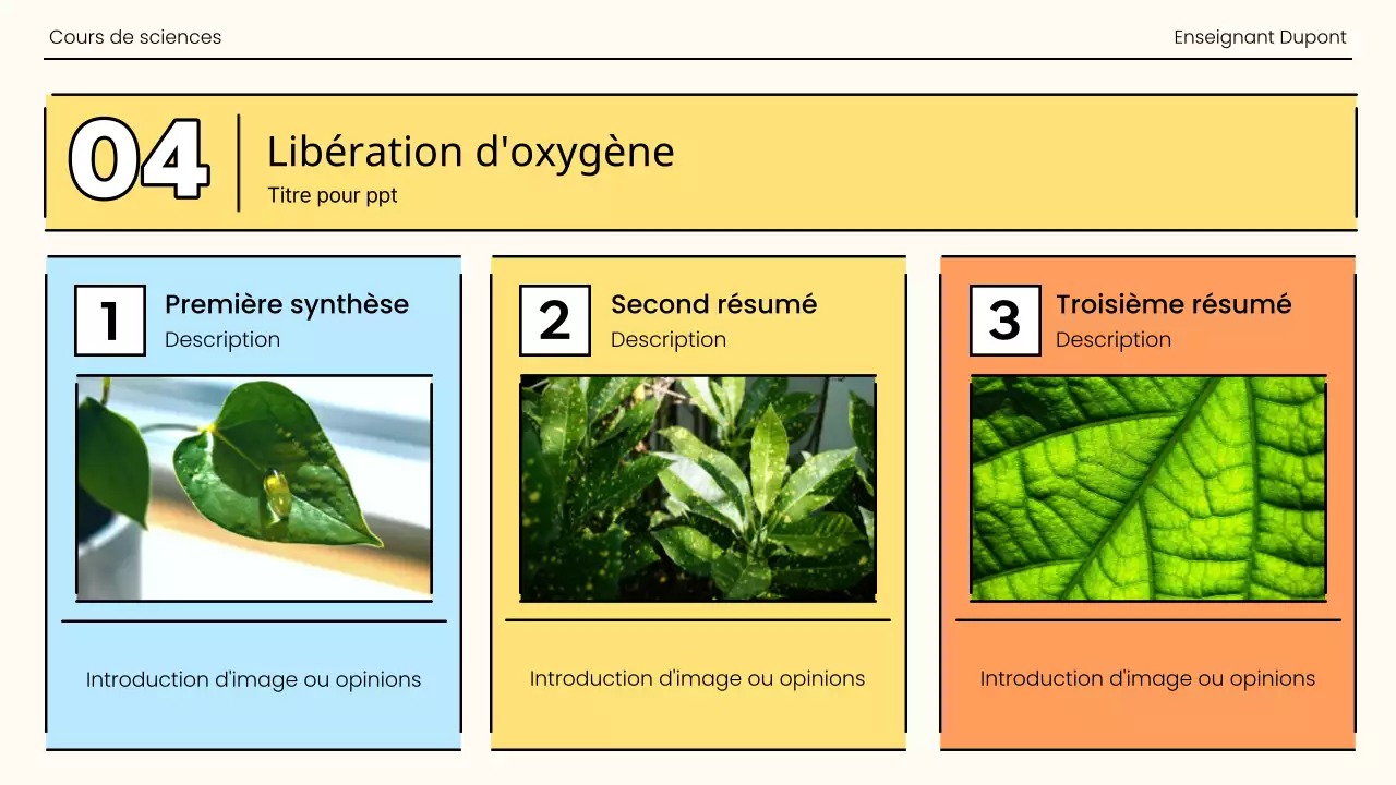 La photosynthèse dans une explosion d'orange et de vert