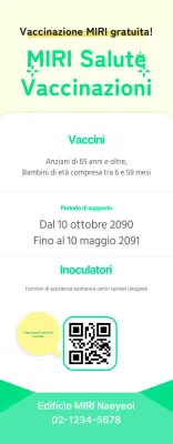 Avvisi di vaccinazione sanitaria gialli e verdi