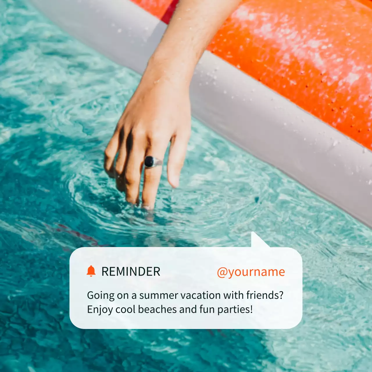 Orange Modern Vacation Reminder Social Media Post