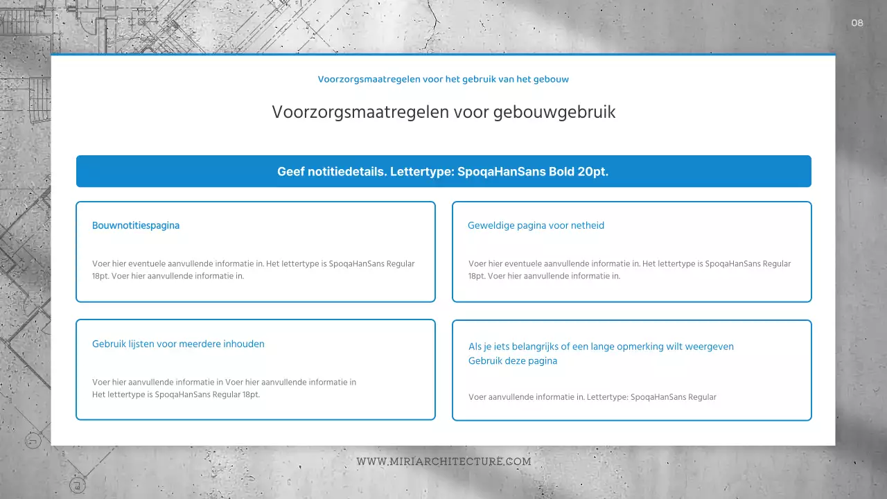 Eenvoudig architecturaal ontwerp in blauw en grijs
