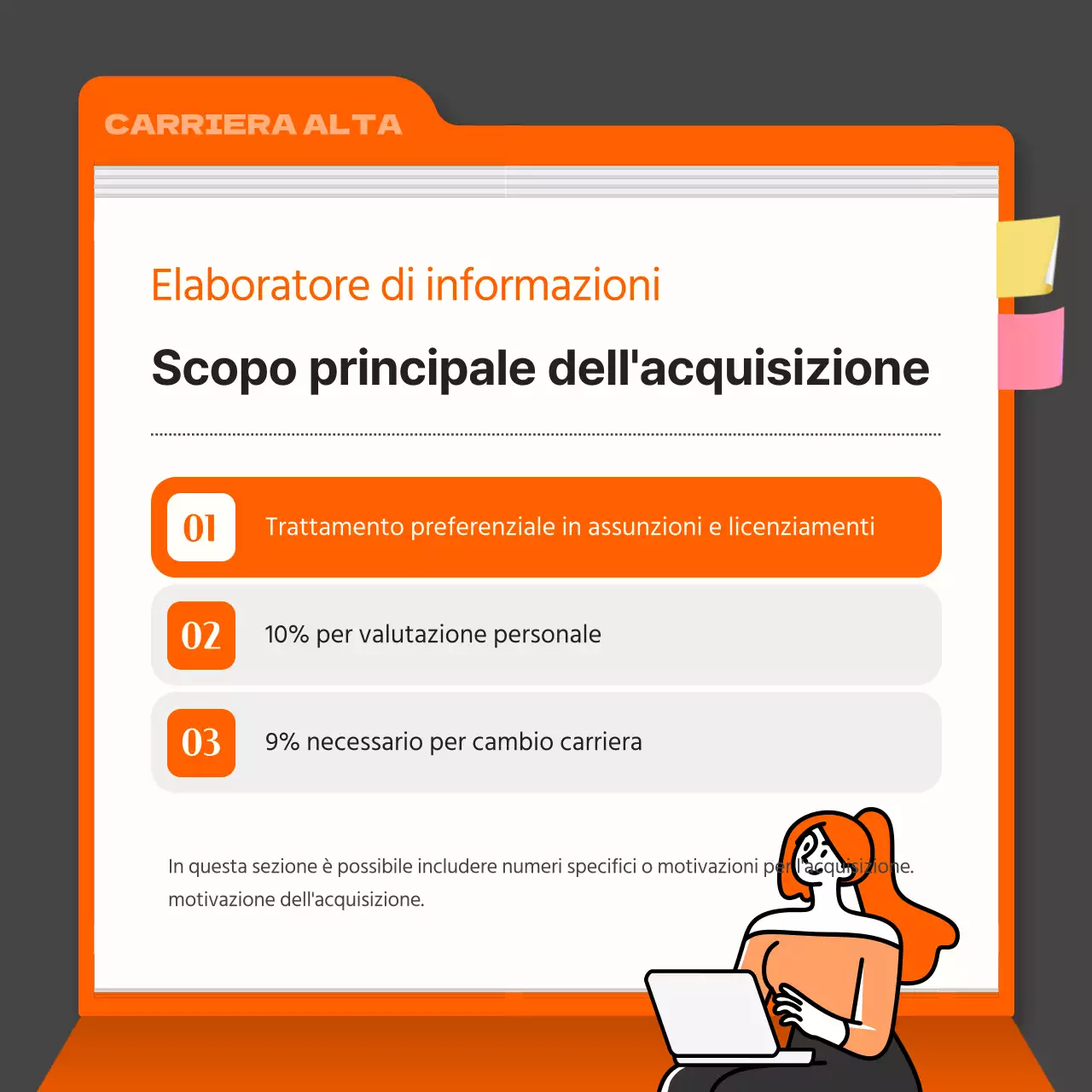 Un semplice annuncio di qualificazione grigio e arancione