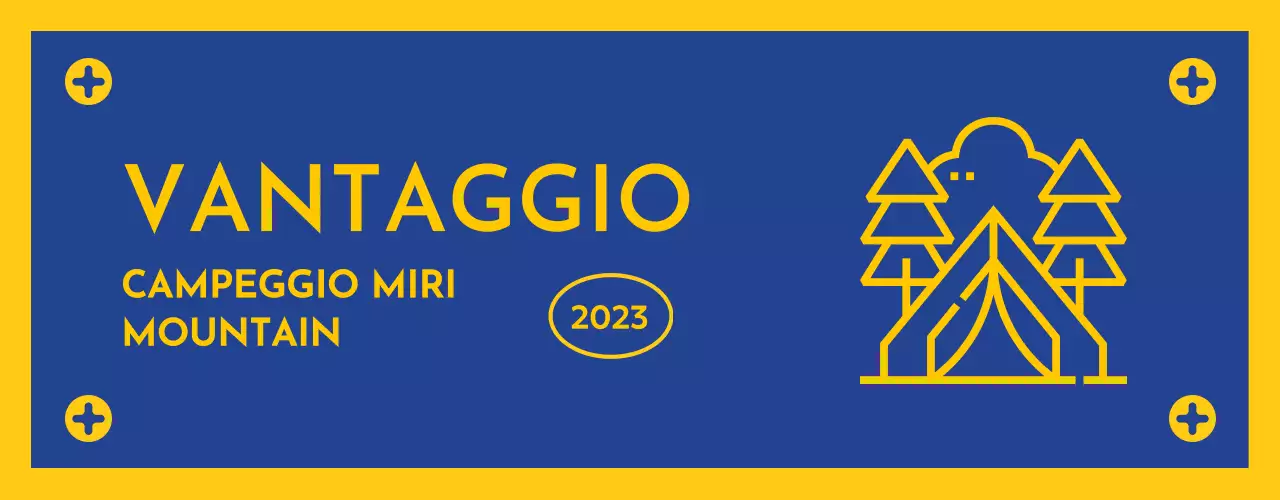 Design con icona del campeggio simile a una bandiera