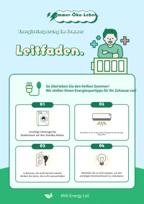 Ein Leitfaden zum Energiesparen in einem schönen grünen und gelb-grünen Sommer
