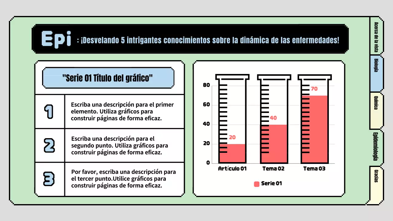 Bonito plan de clase de ciencias para primaria en azul claro y verde claro