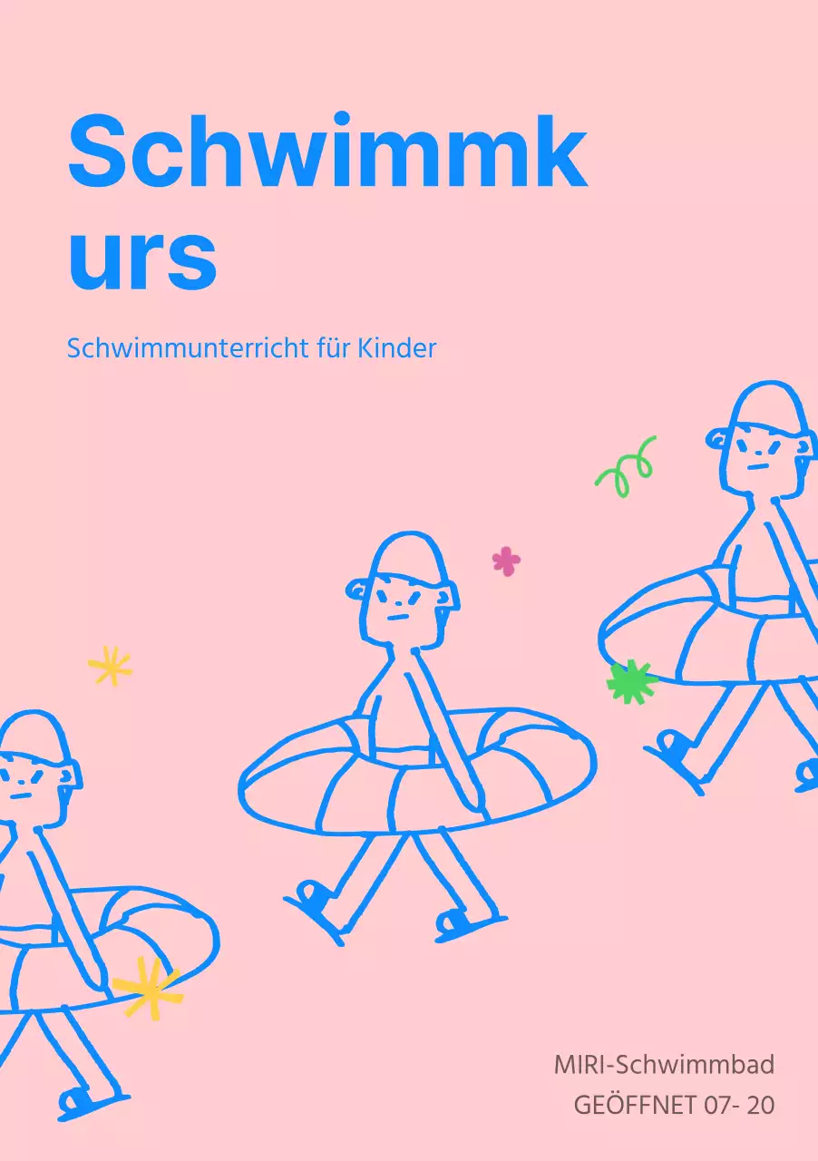 Förderung von blauen und rosafarbenen Schwimm- und Sportzentren für Kinder