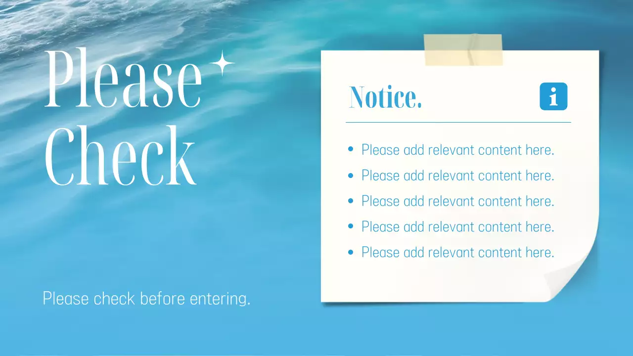 Blue Simple Surf Notice Presentation