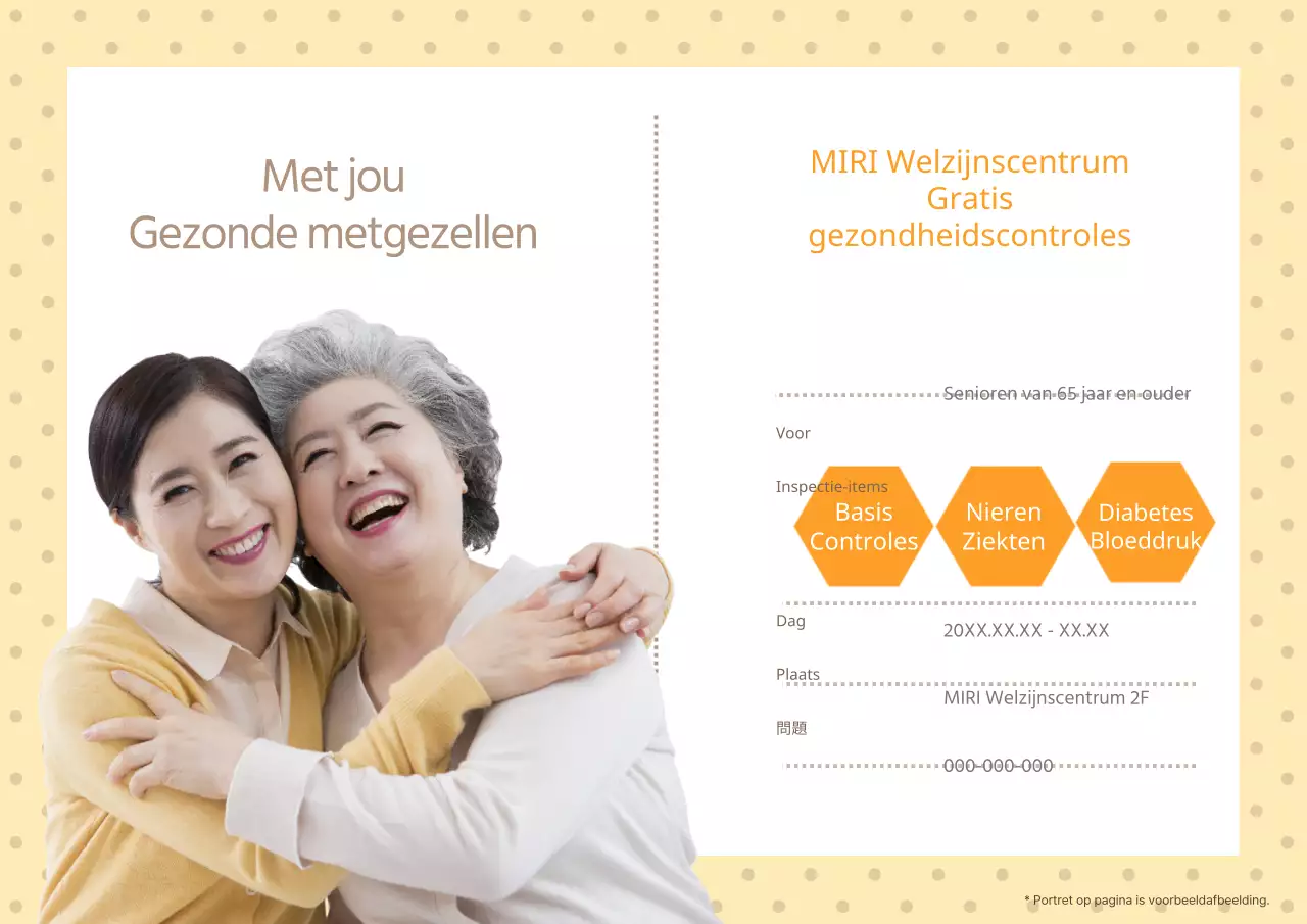Een eenvoudige gele en oranje gids voor gezondheidscontroles voor ouderen