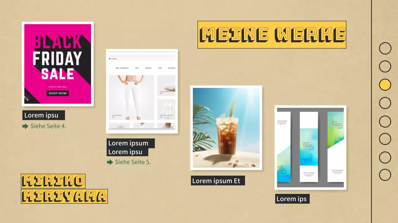 Grünes und gelbes Portfolio für moderne Designer