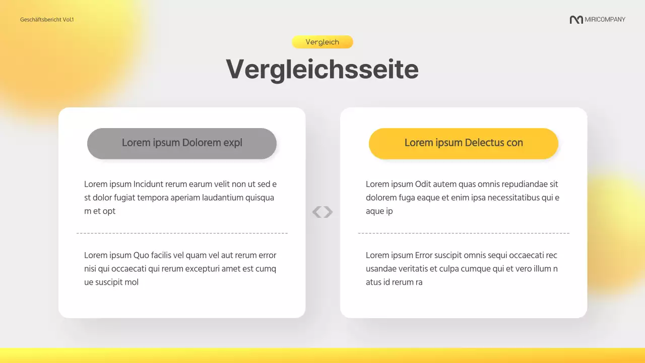 Ein moderner Geschäftsbericht in Gelb und Grau